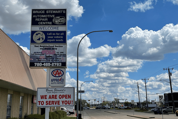 outside the car shop